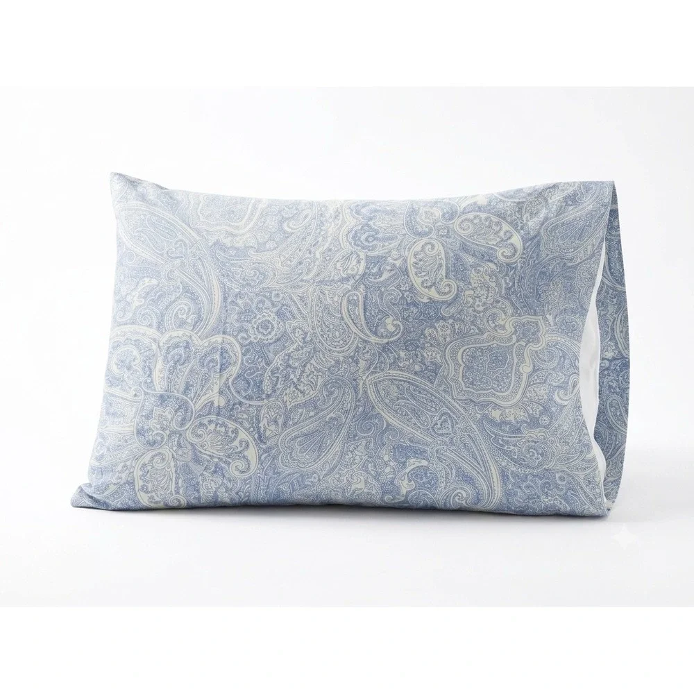 Lauren Ralph Lauren Vintage Light Blue Paisley Standard Pillowcase 100% Cotton